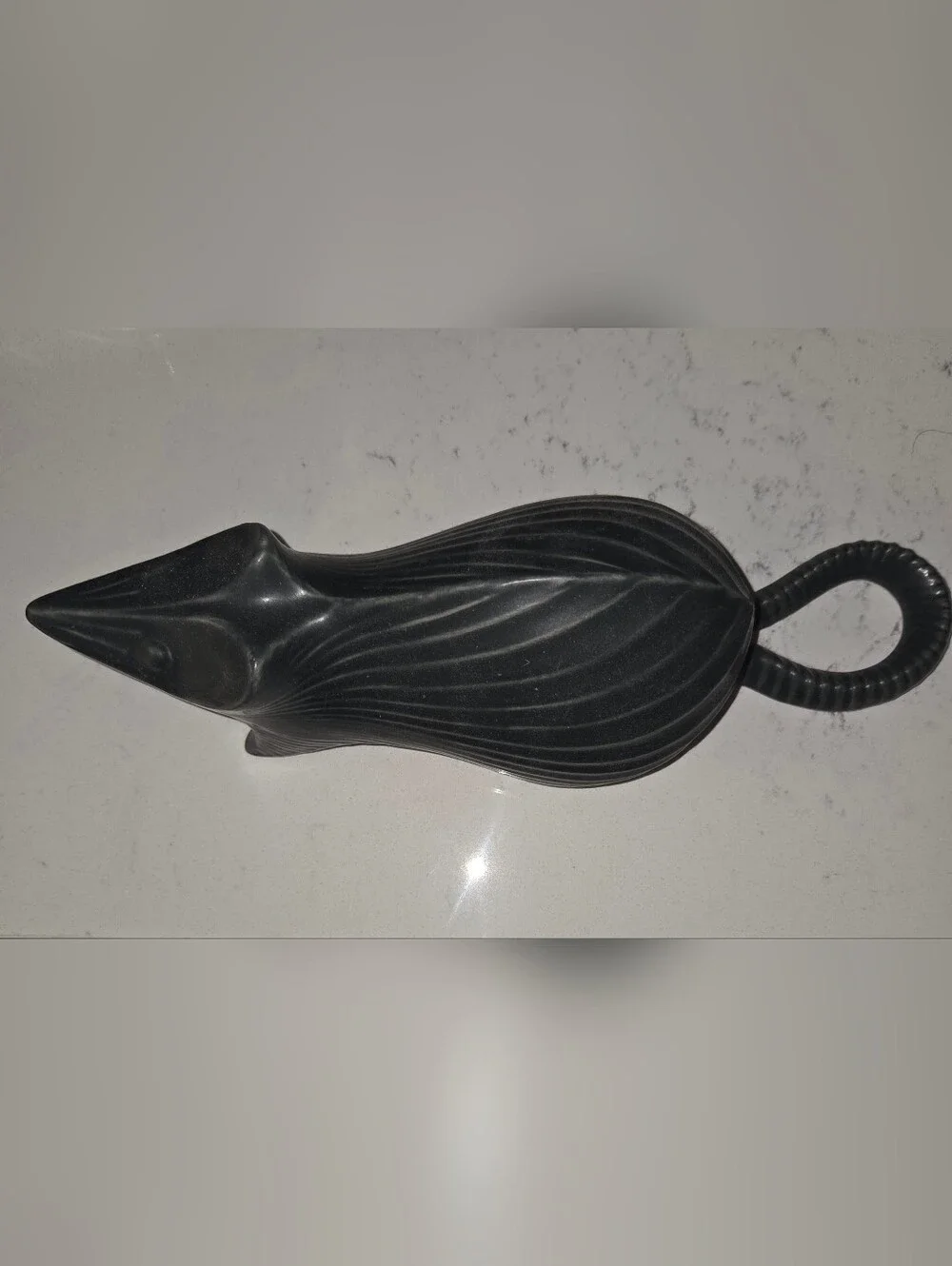 Jonathan Adler Menagerie Collection- Matte Black Ceramic Mouse Figurine